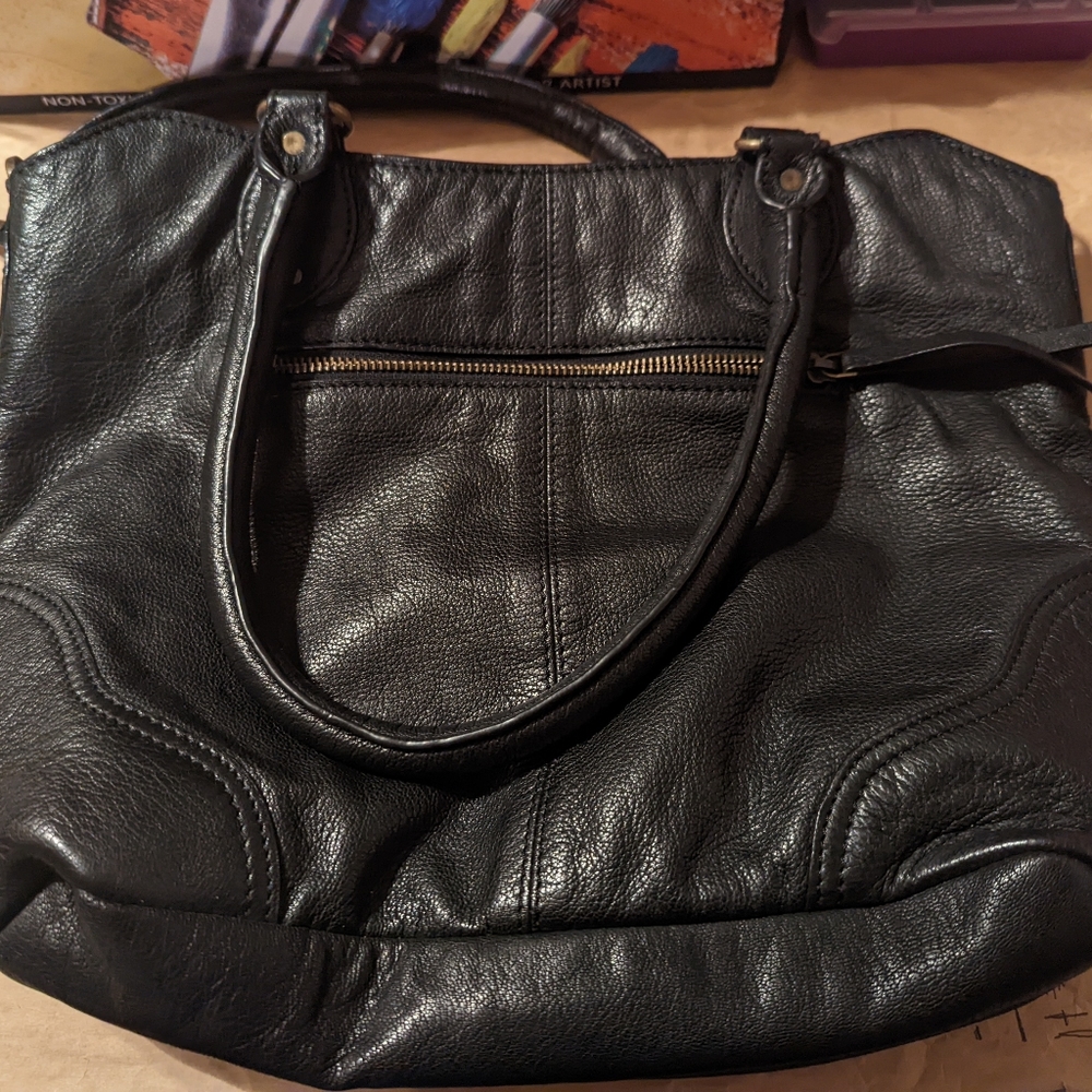 Frye Pre-loved black leather satchel